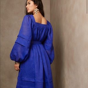 Banana republic Blue linen midi dress